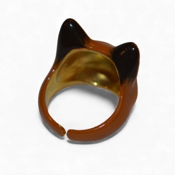 Good After Nine Adjustable Fox Ring Enamel Hand-Painted Animal Jewelry - Picture 2 of 4